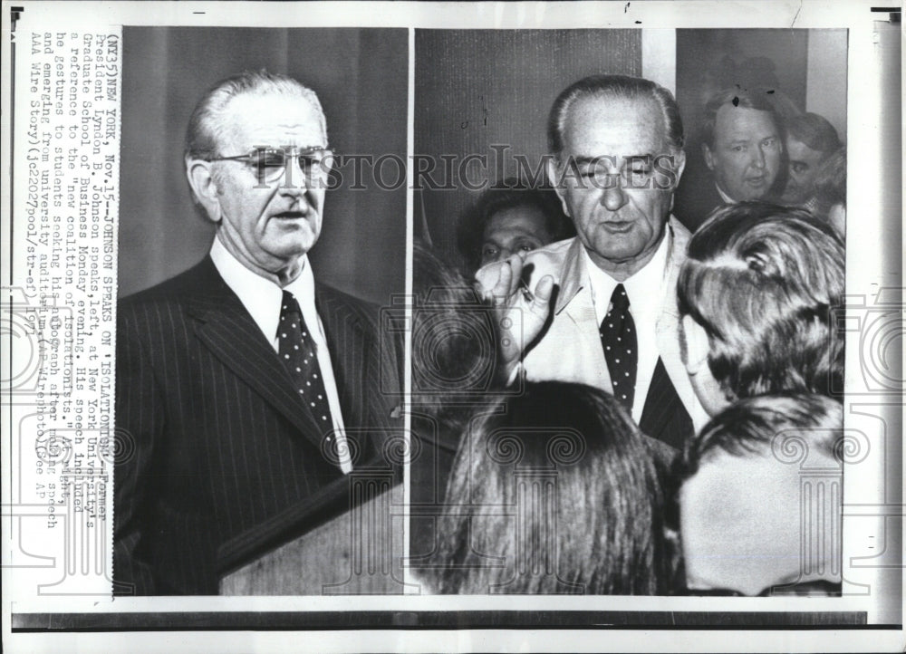 1971 Press Photo Former President Lyndon Johnson - RSM12217 - Historic Images