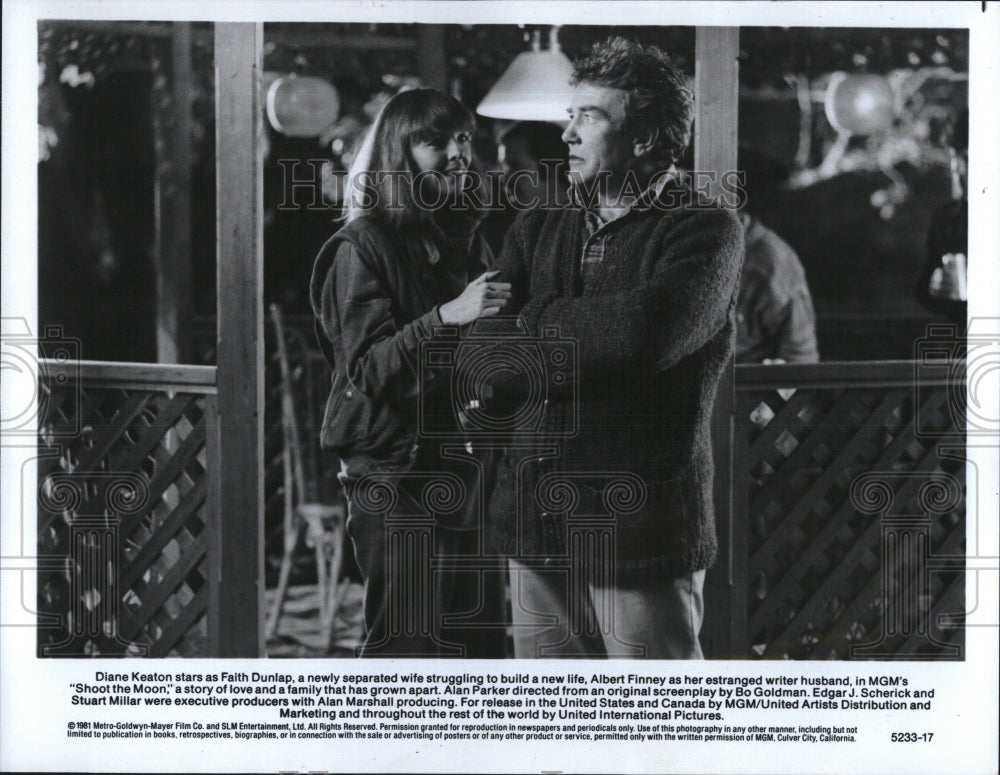 1982 Press Photo Diane Keaton &amp; Albert Finney in &quot;Shoot the Moon&quot; - RSM12313 - Historic Images