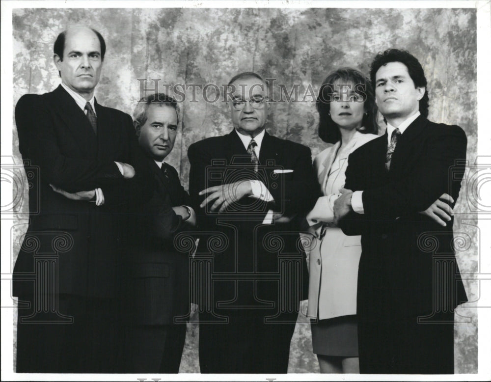 1992 Press Photo &quot;L.A. Law&quot; A Rachins,M Tucker,R Dysart,A Martinez, J Eikenberry - Historic Images