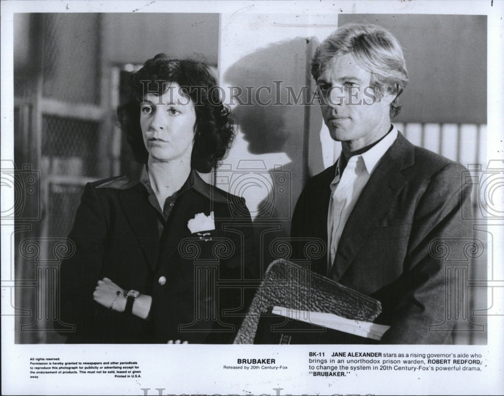 1980 Press Photo Robert Redford , Jane Alexander &quot;Brubaker&quot; - RSM12417 - Historic Images