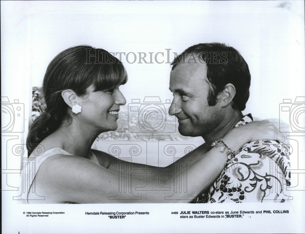 1988 Press Photo  Musician Phil Collins &amp; Julie Walters in &quot;Buster&quot; - Historic Images