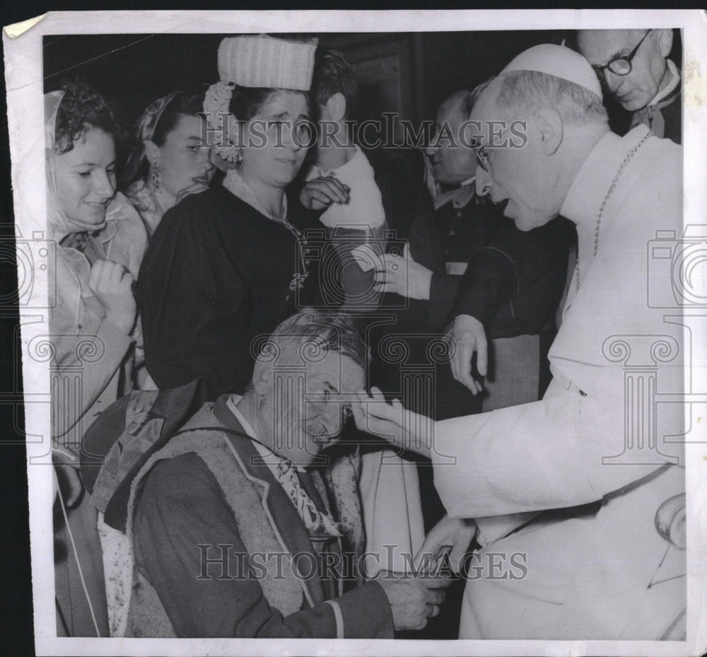 1955 Press Photo Pope Pius XII in Italy - Historic Images