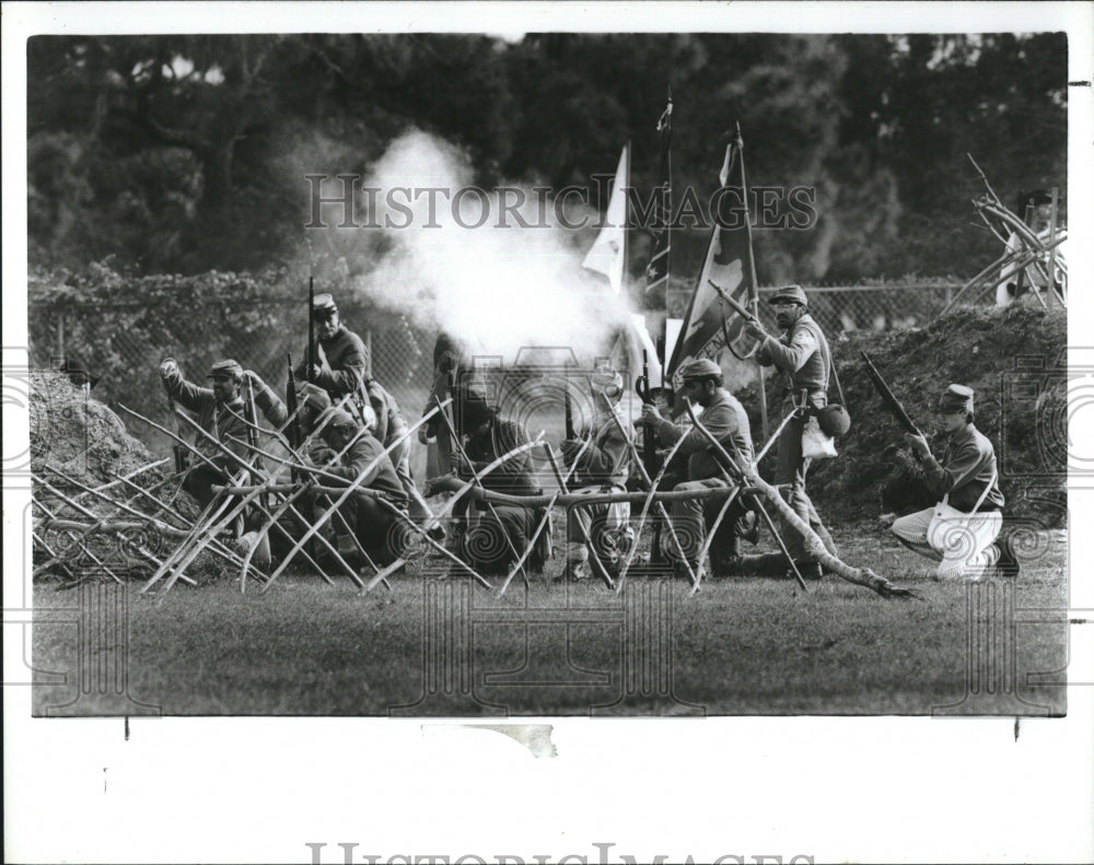 1989 Press Photo Civil War Re-Enactment at Boyd Hill, FL - RSM12673 - Historic Images