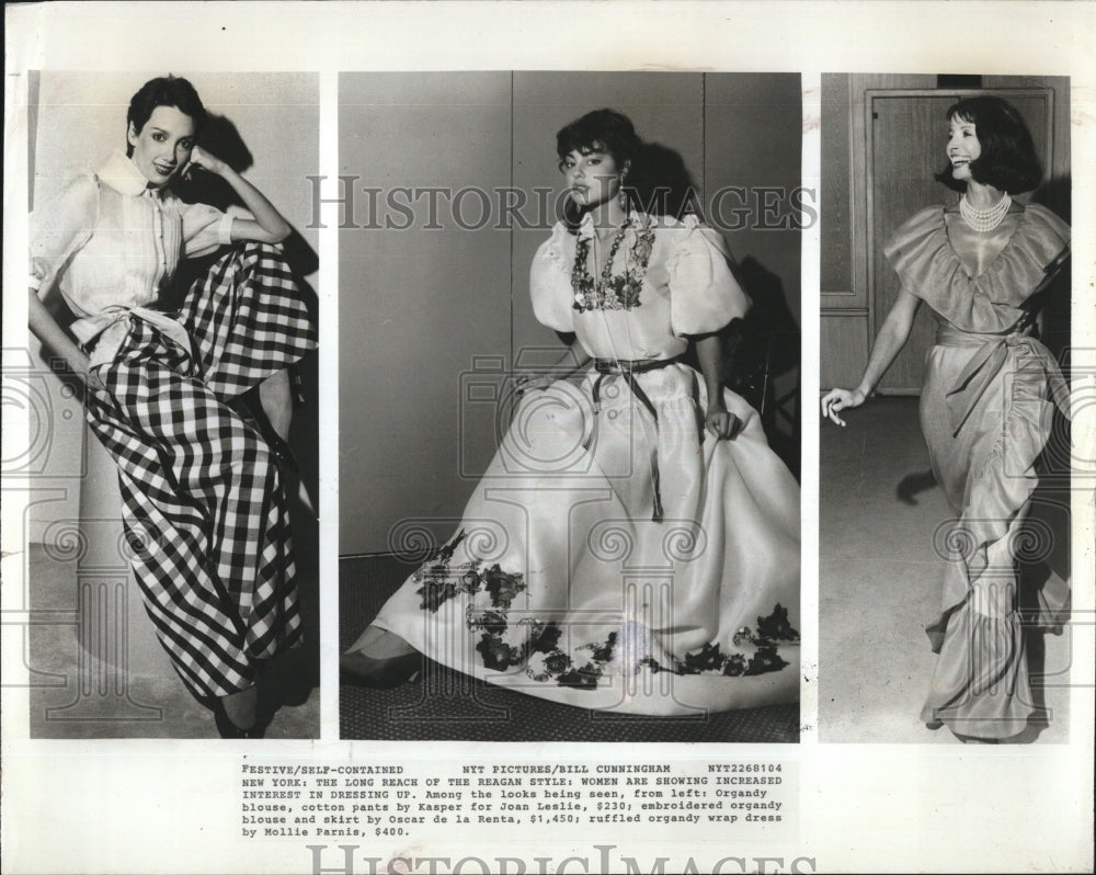 1981 Press Photo Collection by Kasper, Osacar de la Renta & Mollie Parnis - Historic Images