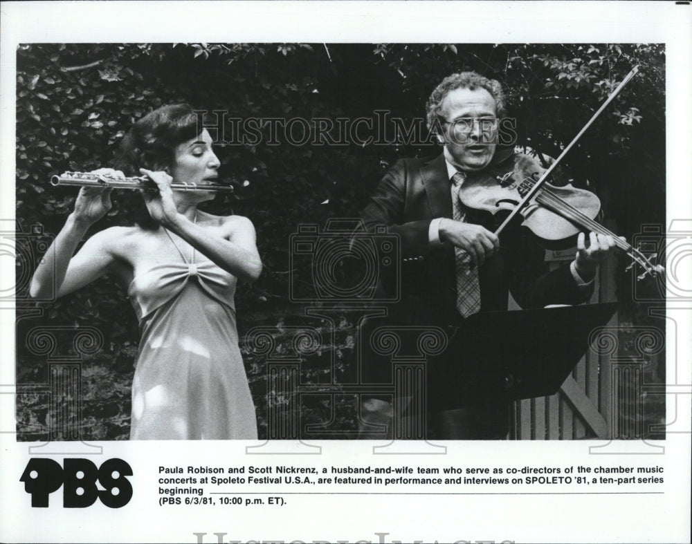 1981 Press Photo Paula Robison &amp; Scott Nickrenz, Co-Dir. of Chamber of Music - Historic Images