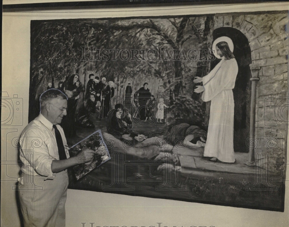 1940 Rev Charles Sullivan &amp; some church artworks - Historic Images