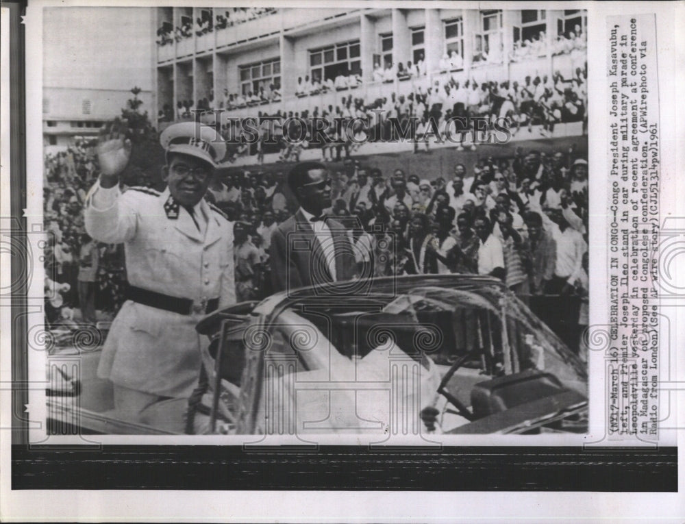 1961 Press Photo Congo President Joseph Kasavubu &amp; Primer Joseph Ileo - Historic Images