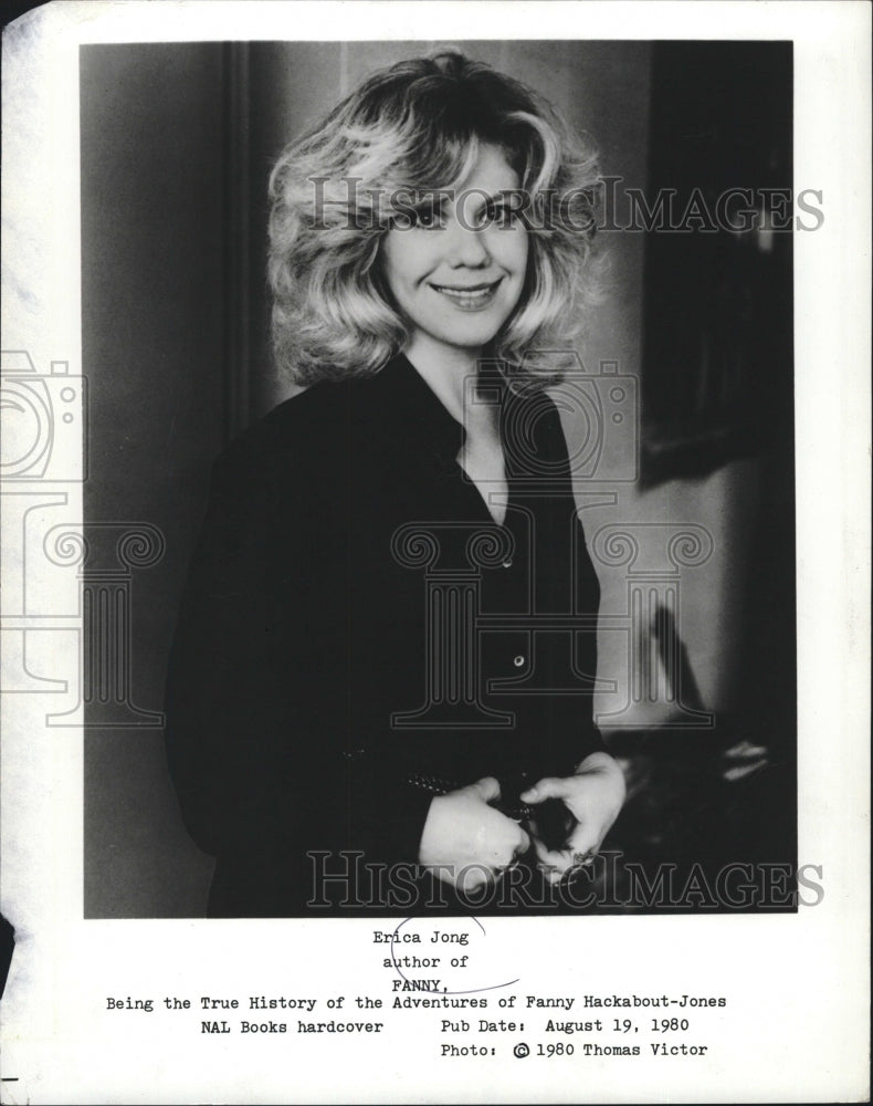 1980 Press Photo Erica Jong author Fanny Hackabout-Jones - Historic Images