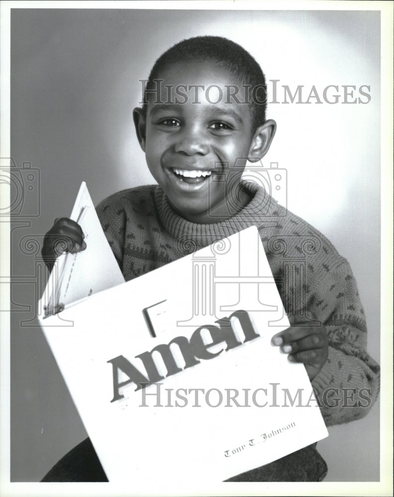 1989 Press Photo Tony Johnson six-year-old Amen NBC comedy series - Historic Images