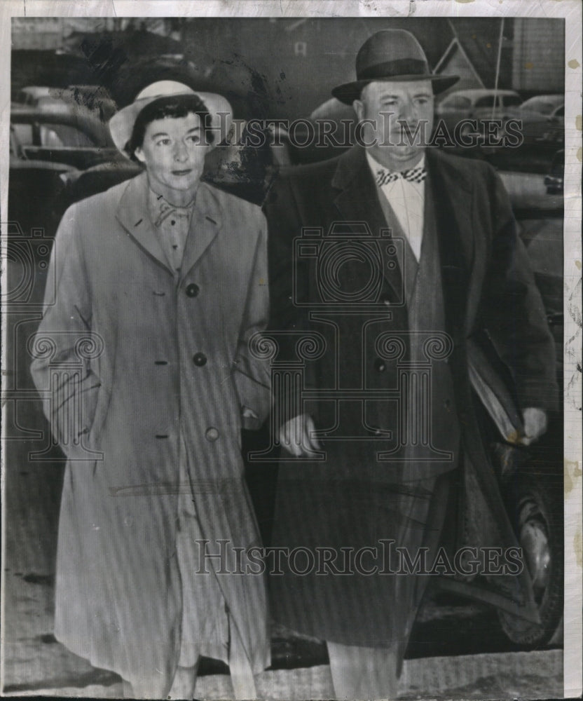 1956 Press Photo Virginia Ricks Dave Adair Police Inspector George Knapp Trial - Historic Images