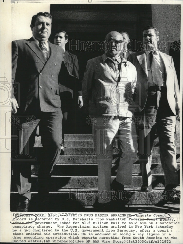 1972 Press Photo Auguste Ricord Narcotics Conspiracy Conspiracy Charge - Historic Images