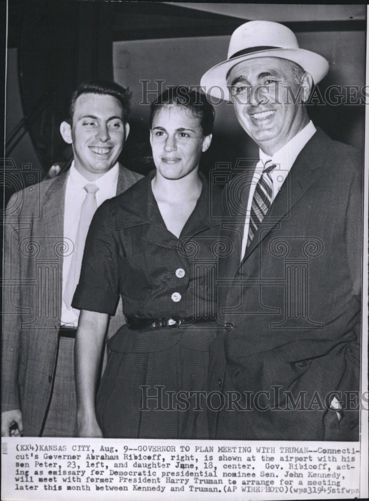 1960 Press Photo Connecticut Governor Abraham Ribicoff son daughter - Historic Images