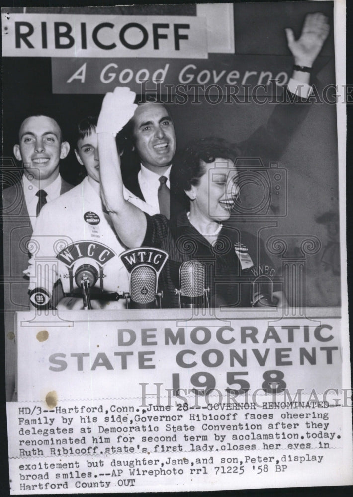 1958 Press Photo Governor Ribicoff Connecticut Democratic State Convention - Historic Images