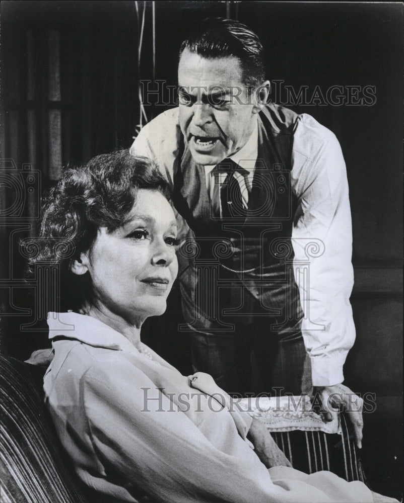 1966 Press Photo Actors Chester Morris And Maureen O&#39;Sullivan Starring Together - Historic Images