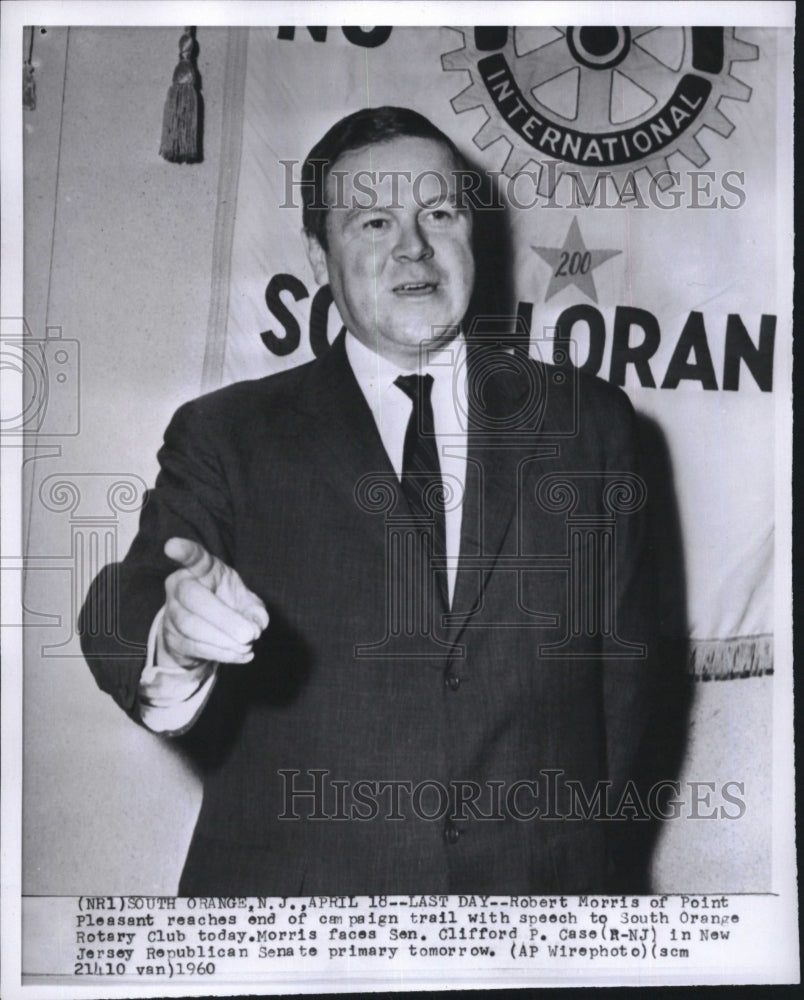 1960 Press Photo Robert Morris Point Pleasant campaign trail New Jersey - Historic Images