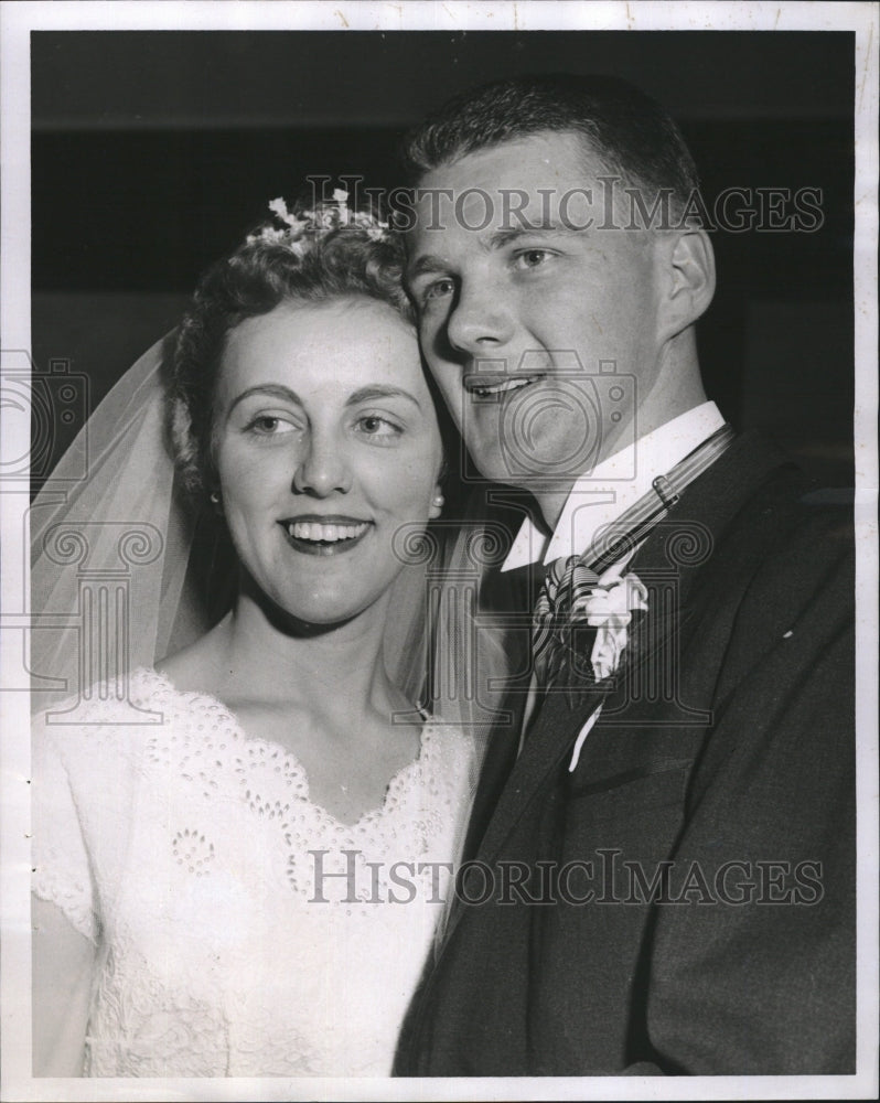 1959 Press Photo Mr. Mrs. Coleman Flaherty wedding reception - Historic Images