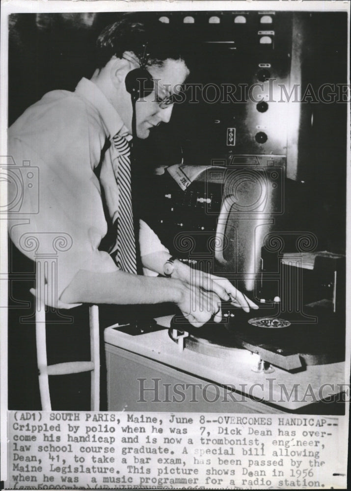 1967 Press Photo Dick Dean crippled polio engineer bar exam music programmer - Historic Images