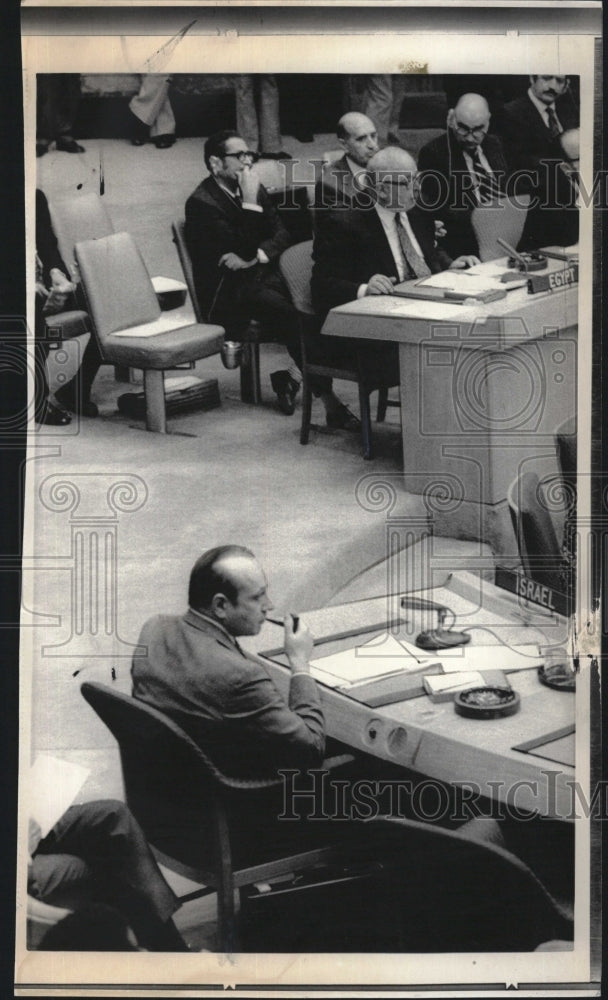 1973 Press Photo Yosef Tekoah Israeli Ambassador United Nations - Historic Images