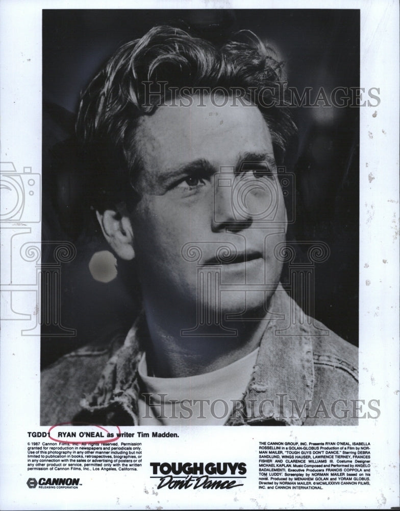 1987 Press Photo Ryan O'Neal Tough Guys Don't Dance - Historic Images