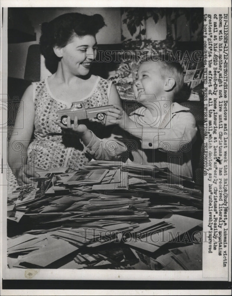 1958 Press Photo Ralph Rudy West leukemia victim mother - RSM15689 - Historic Images