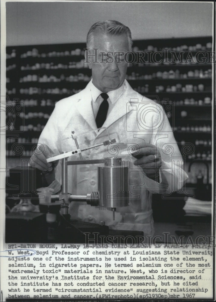 1967 West Boyd Professor chemistry Louisiana State University - Historic Images