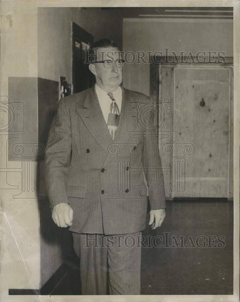 1956 Press Photo John J Downs, witness in Brink&#39;s robbery case - RSM15859 - Historic Images