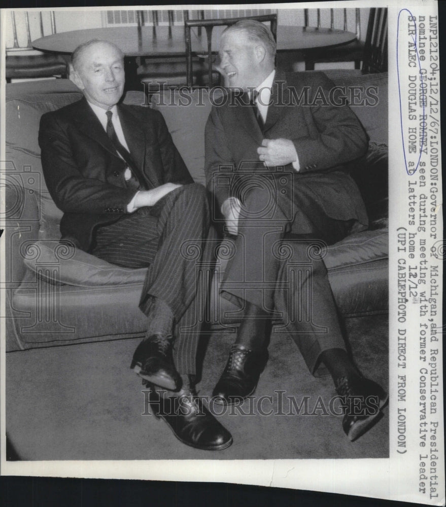 1967 Press Photo Mich Gov George Romney &amp; Sir Alec Douglas Home - RSM15867 - Historic Images