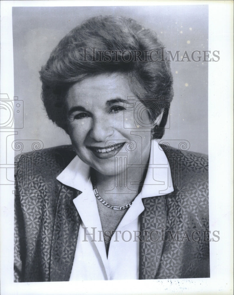 1985 Press Photo Dr Ruth Westheimer  on &quot;What&#39;s Up Dr Ruth?&quot; - Historic Images