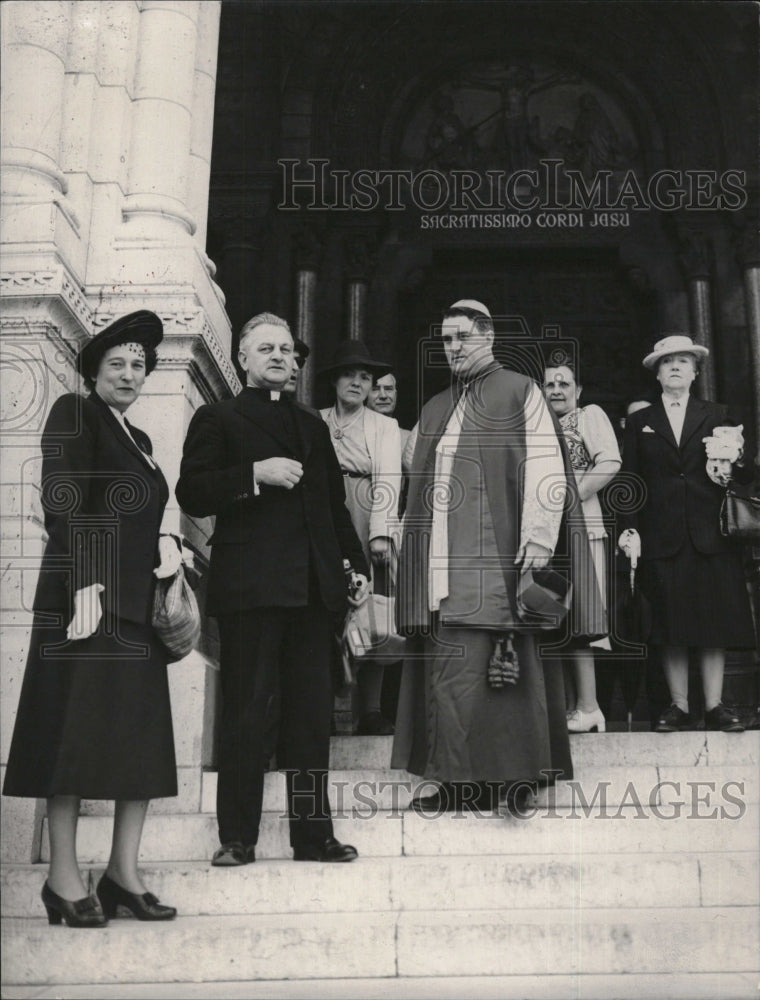 1948 Press Photo Archbishop of Boston Msgr Cushing on pilgramage to Lourdes - Historic Images