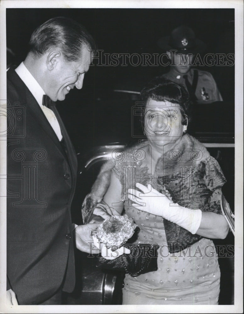 1966 Governor & Mrs Volpe Attend Event - Historic Images