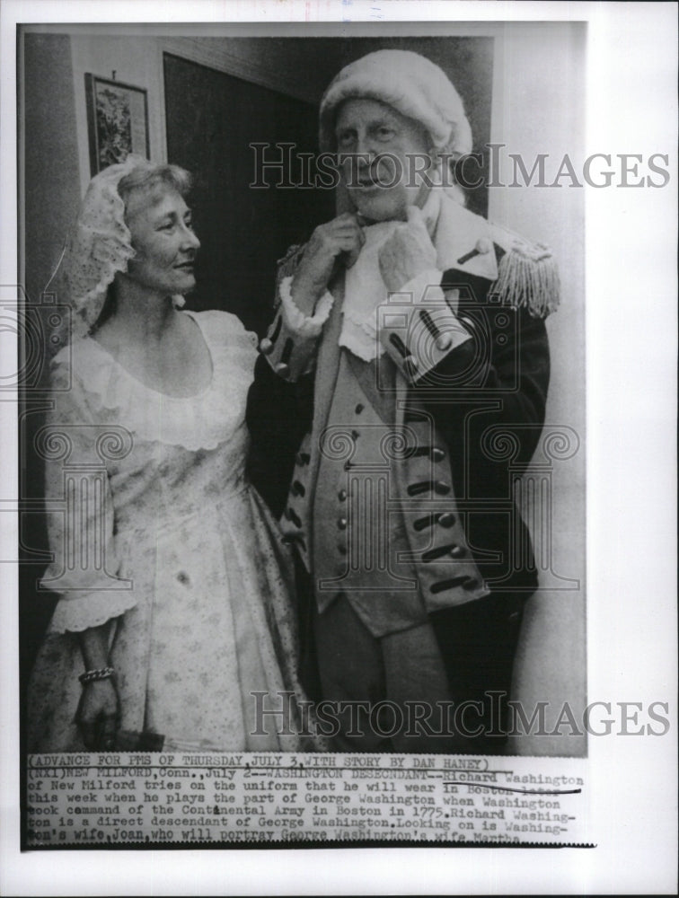 1975 Press Photo Richard Washington played the part of George Washington. - Historic Images