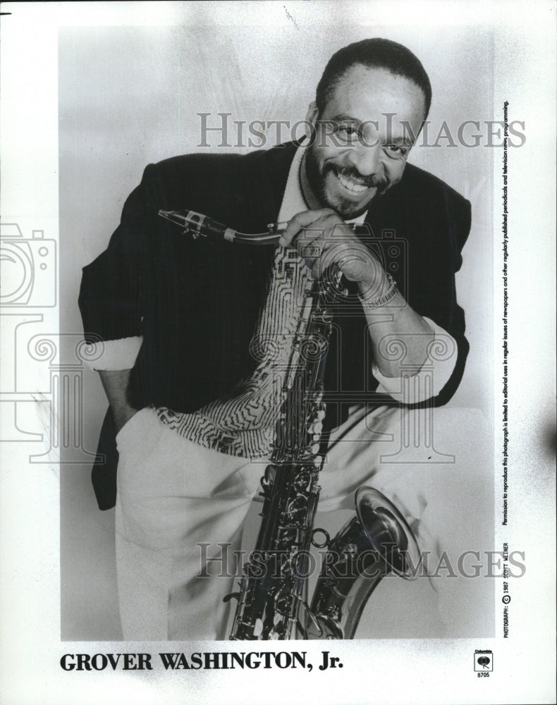 1987 Press Photo Newport Jazz Grover Washington Jr. - RSM16423 - Historic Images