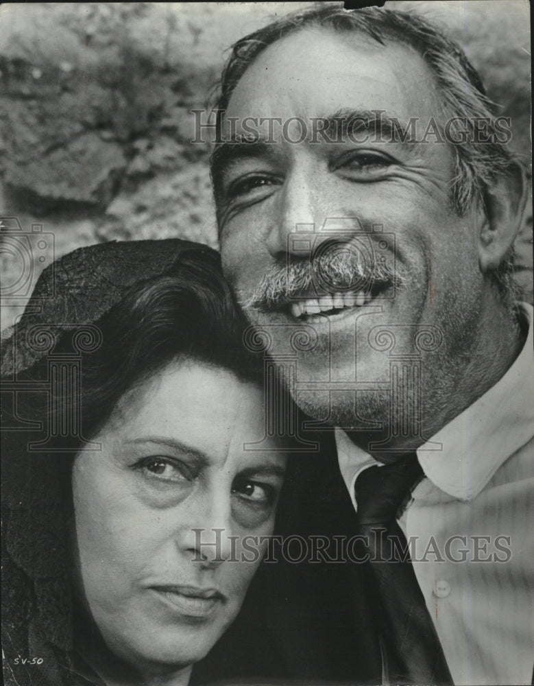 1969 Press Photo Anthony Quinn Anna Magnani The Secret of Santa Vittoria - Historic Images