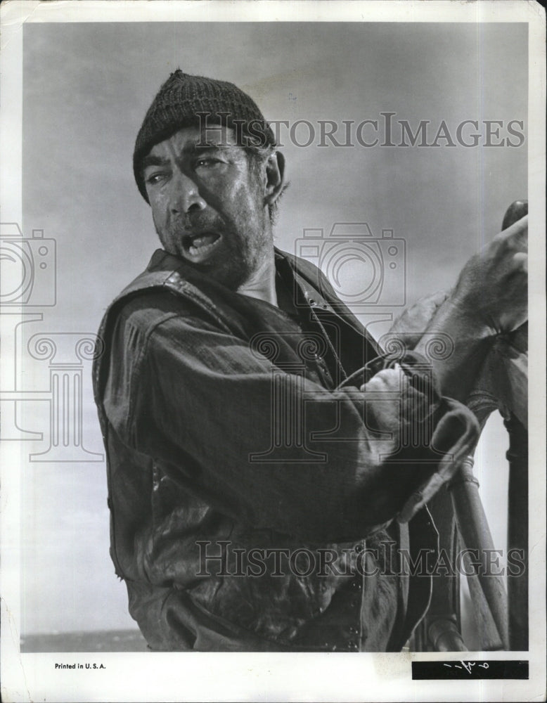 1965 Press Photo Actor, Painter, Writer Anthony Quinn In A High Wind In Jamaica - Historic Images