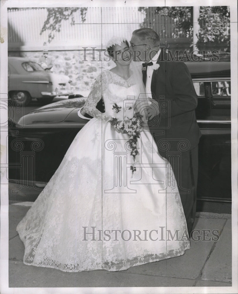 1958 Press Photo Joseph O&#39;Donnell, Claire O&#39;Donnell Weds Ronald Morrissey - Historic Images