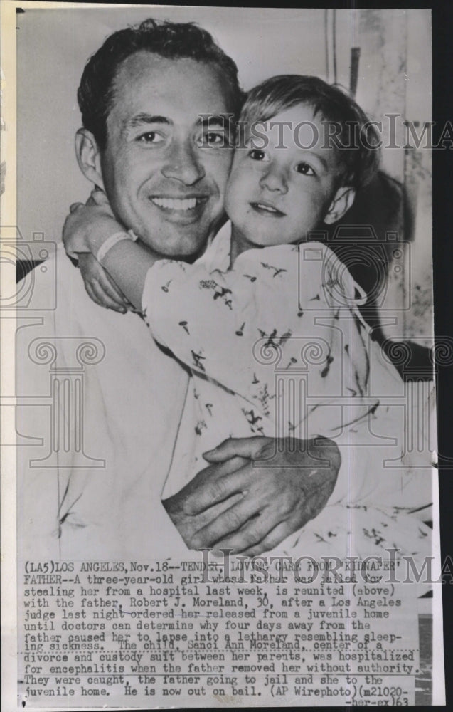 1963 Press Photo Robert J. Moreland Kidnaps Sanci Ann Moreland, Custody Suit - Historic Images