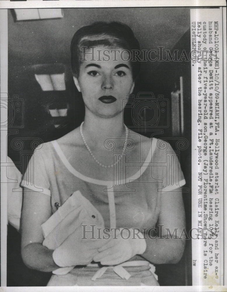 1959 Actress Claire Kelly, Custody Trial With George DeWitt - Historic Images