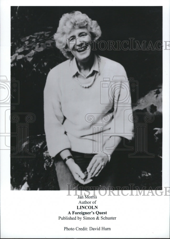 Press Photo Jan Morris, Author of &quot;Lincoln A Foreigner&#39;s Quest&quot;. - Historic Images