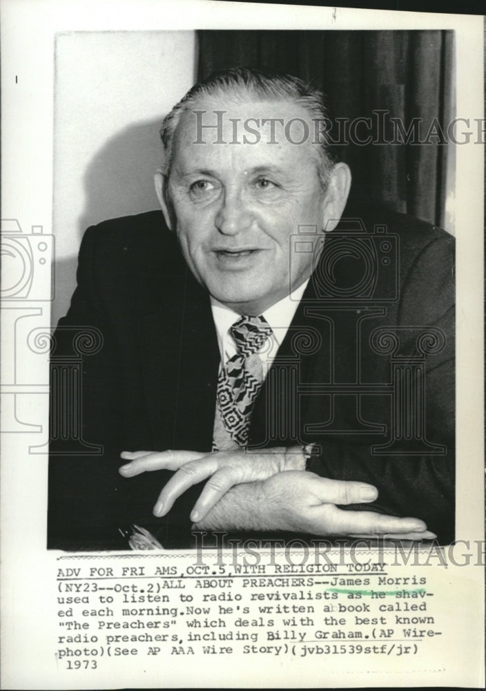 1973 Press Photo James Morris author of the book &quot;The Preachers&quot; - RSM17027 - Historic Images