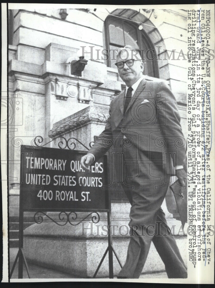 1970 Press Photo K.H. Shaffer, Pres. of the Calif.Div. of Chevron Oil. - Historic Images