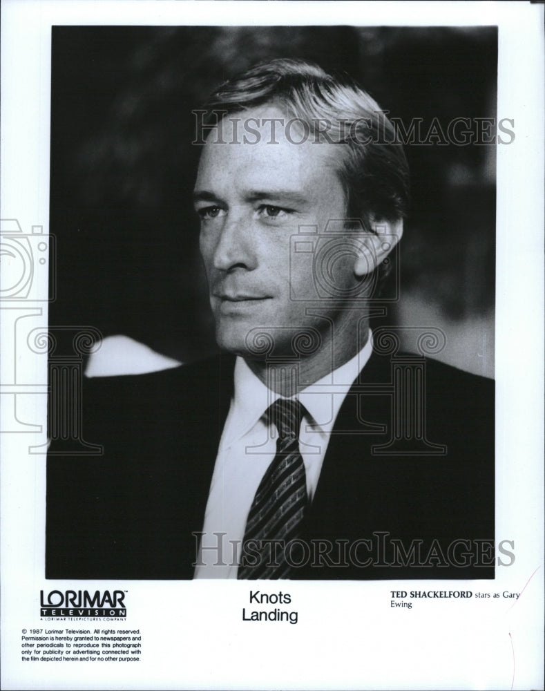 1987 Press Photo Ted Shackelford as Gary Ewing in &quot;Knots Landing&quot; - RSM17175 - Historic Images