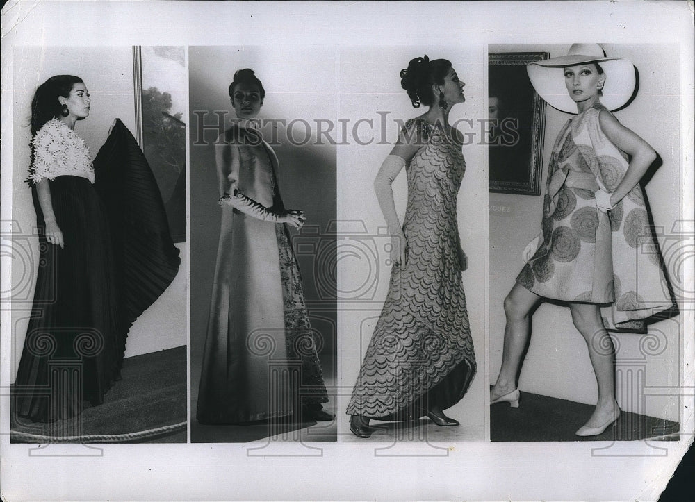 1968 Press Photo fashions by Ochagaria, Rodriguez, Bastida, and Mir - RSM17343 - Historic Images
