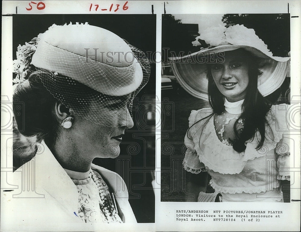 1981 Press Photo ladies&#39; hat fashions at Royal Enclosure at Royal Ascot - Historic Images