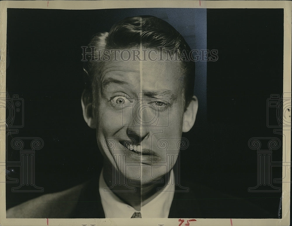 1959 Press Photo Actor Tom Poston  for a radio show - Historic Images