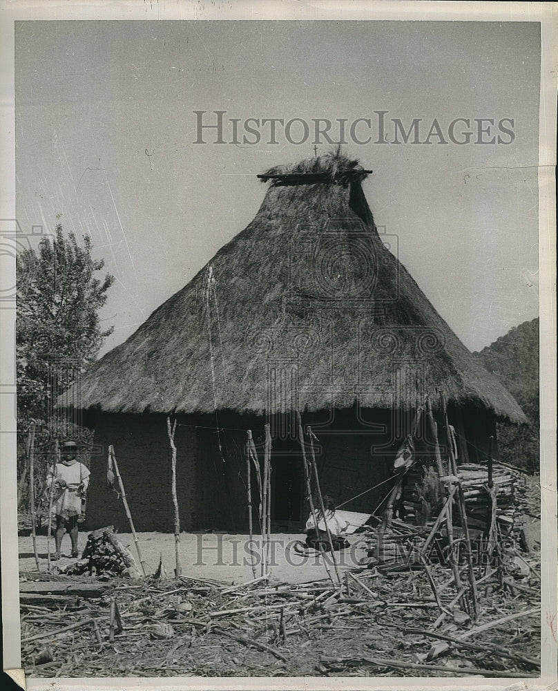 1953 Press Photo Zinacanrecos home at Mexican state of Chiapas - Historic Images