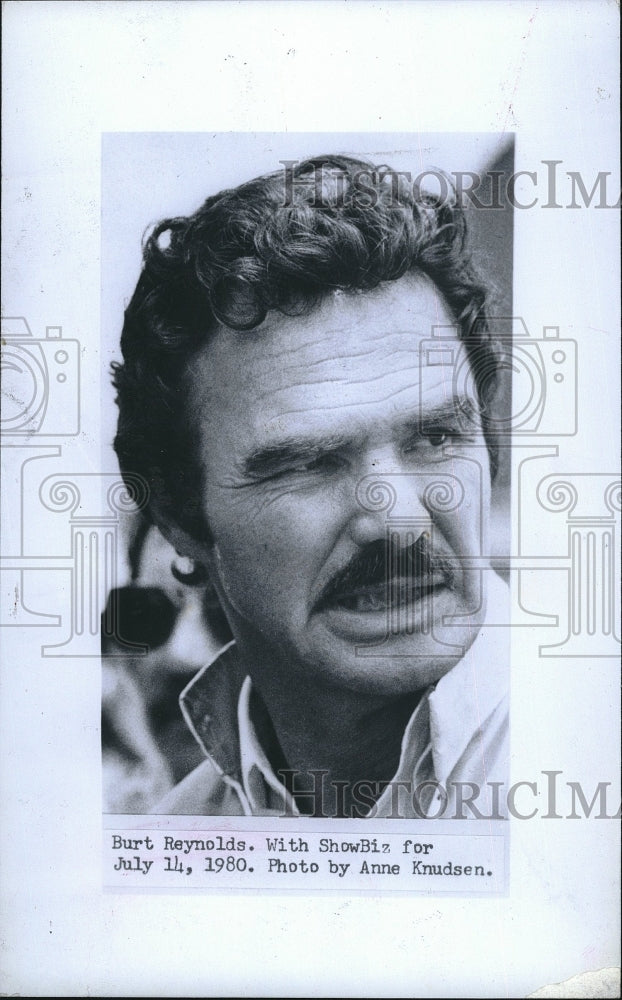 1980 Press Photo actor Burt Reynolds - Historic Images