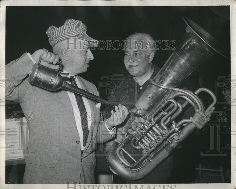 1957 Press Photo Conductor Arthur Fiedler, Joseph J. Trifero - Historic Images
