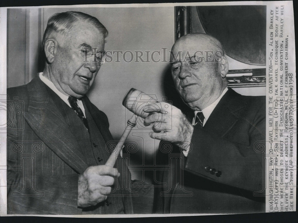 1948 Press Photo Senator Alben Barkley &amp; Sam Rayburn at Democratic Convention - Historic Images