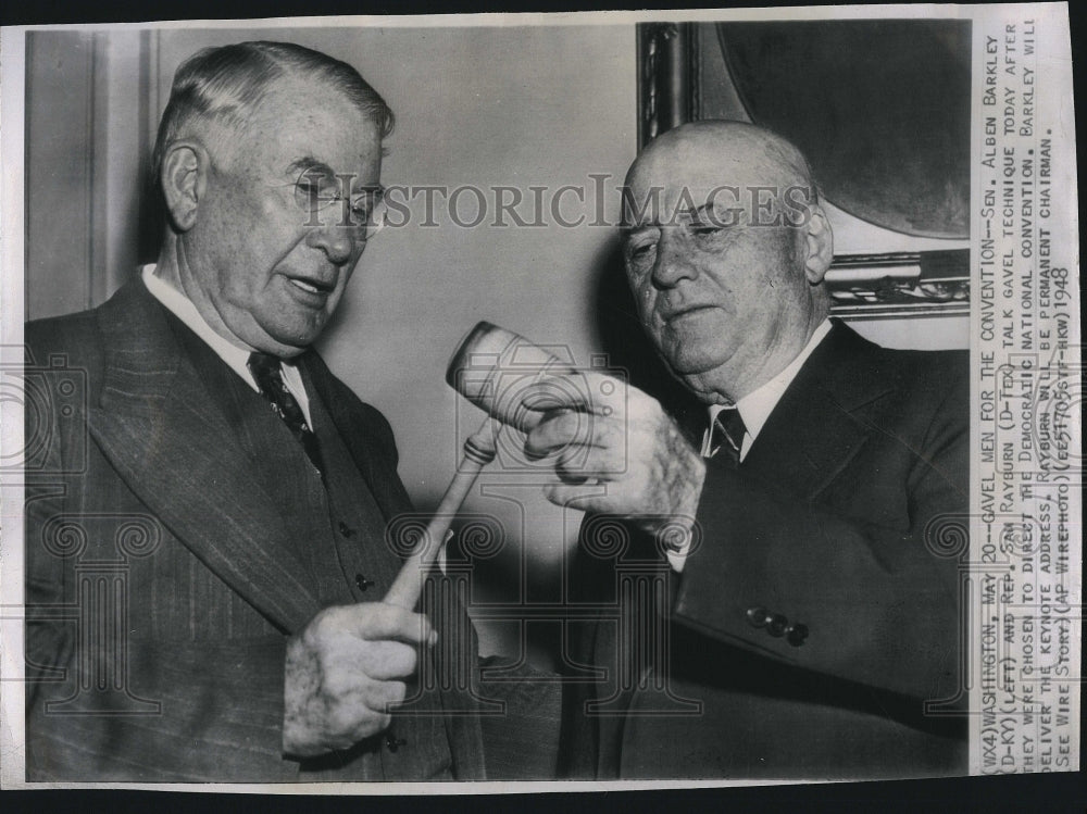 1948 Press Photo Senator Alben Barkley & Sam Rayburn at Democratic Convention - Historic Images