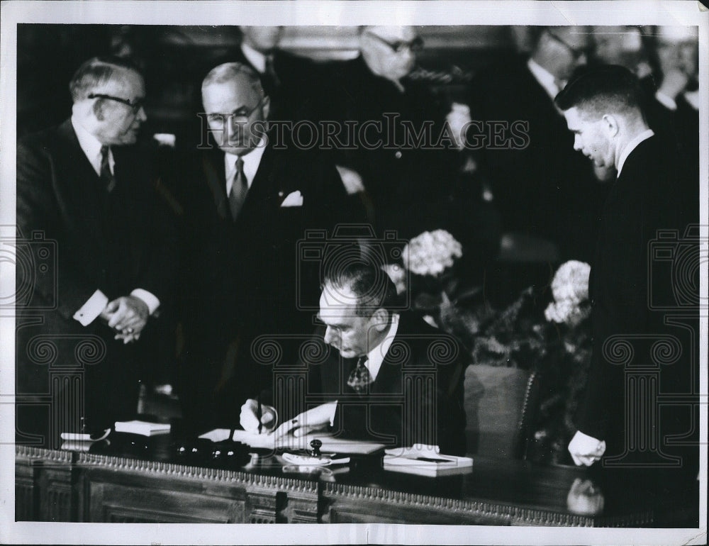 1969 Press Photo Alben Barkley, Harry Truman, Dean Acheson John Torey in D.C. - Historic Images